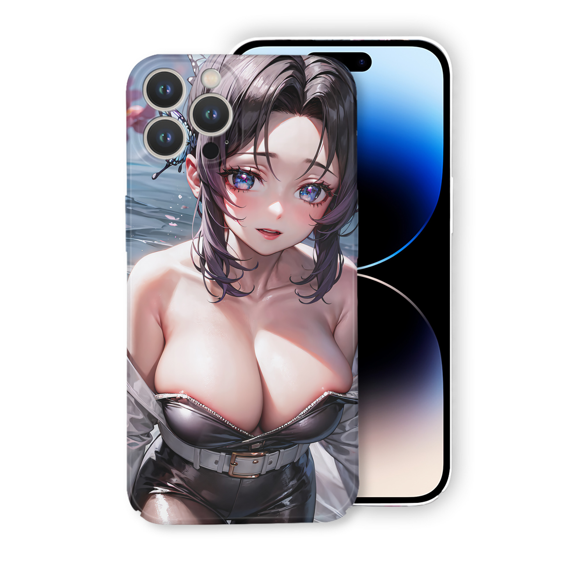 （画像用） 鬼滅の刃（きめつのやいば）蟲柱-胡蝶 しのぶ／こちょう しのぶ Kochou Shinobu 【iPhone 14シリーズ対応】ハードケース